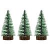 Green Frosted Bottle Brush Christmas Tree Wooden Base(Pack of 3) Small Christmas Tree for Table Home Office Church Decor|Merry Christmas Decorations