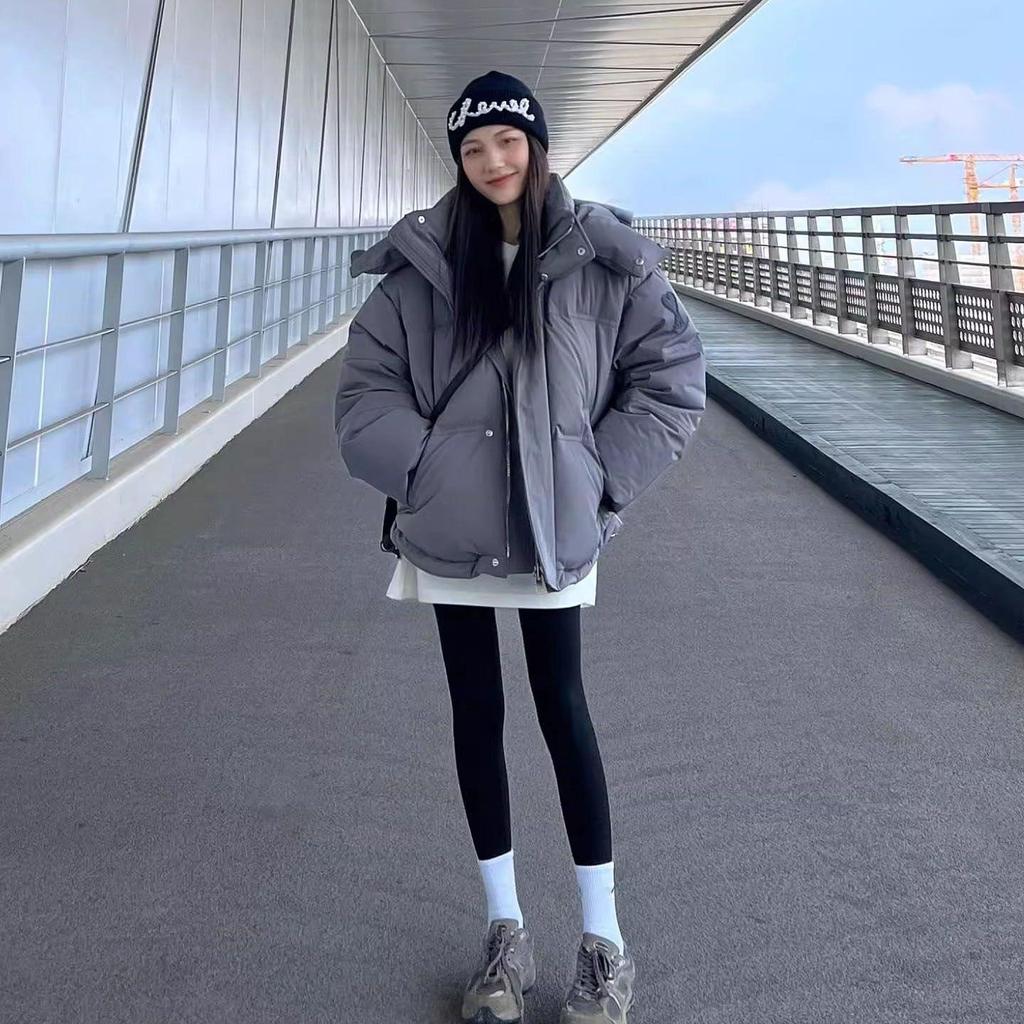 Down Cotton Jacket Women Hooded Parkas Winter Padded Coat Thick Warm Love Embroidery Loose Puffer Female Snow Outwear