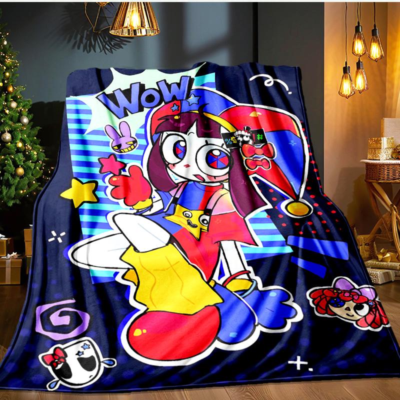 Digital Circus Adventure Blanket Flannel Throw for Sofa, Indoor, Camping, Living Room, Office, Chair, And Bed Soft Birthday Gift