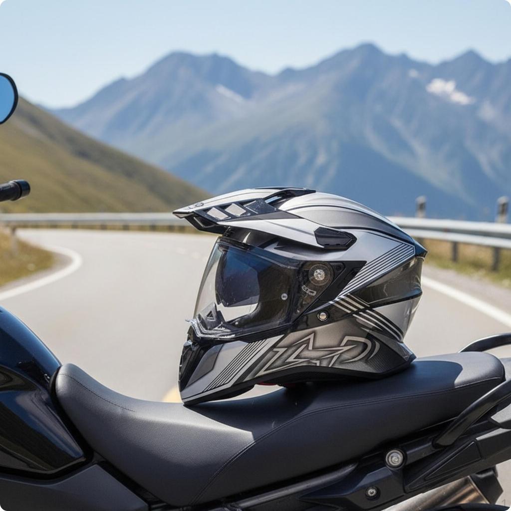 Full Face | Washable Liner, DOT Certified, Adventure Helmet with Peak, for unpaved terrain L B