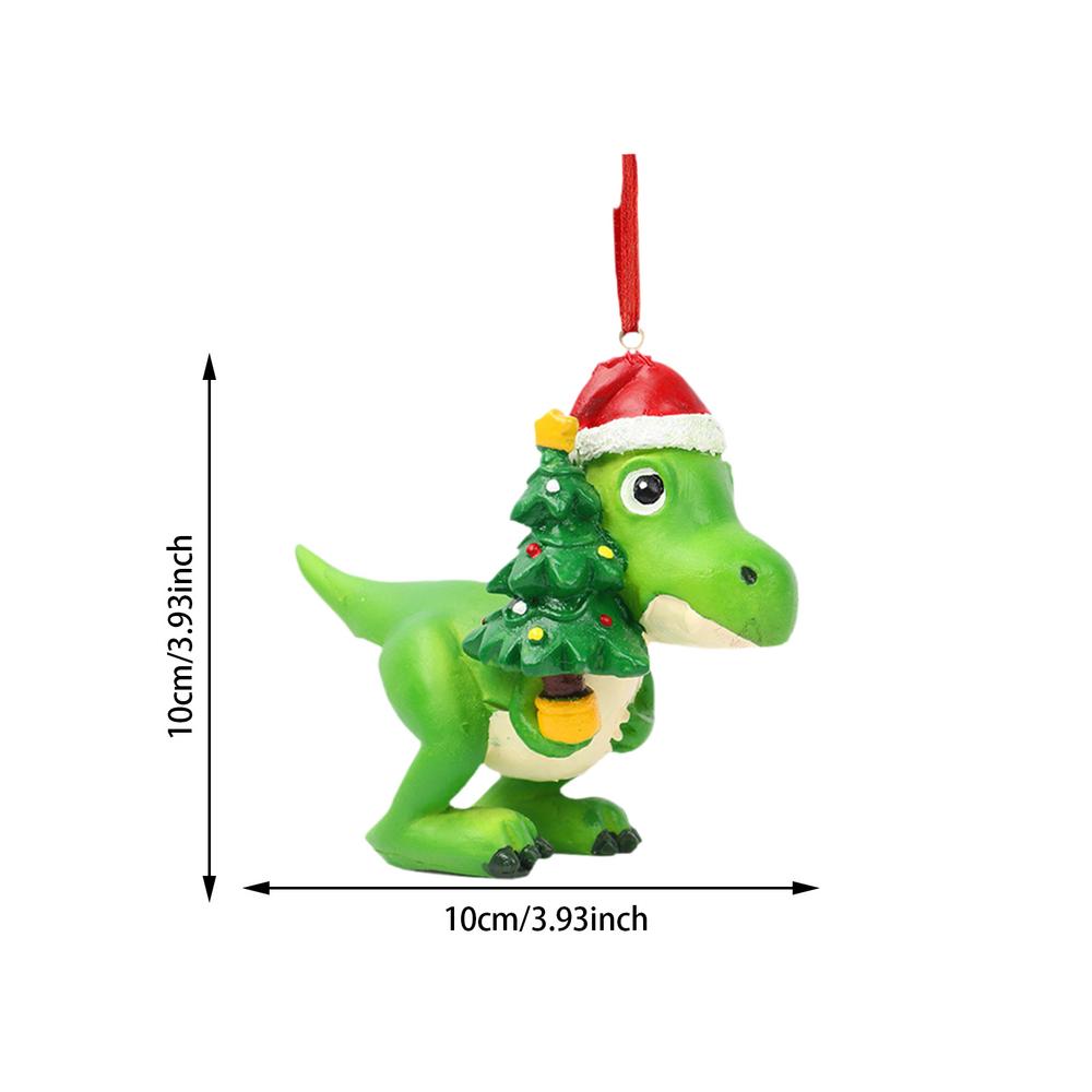 New Christmas Hanging Pendants 1pcs Resin Dinosaurs Cow Animal Indoor Ornaments New Year Pendants Merry Christmas Decoration