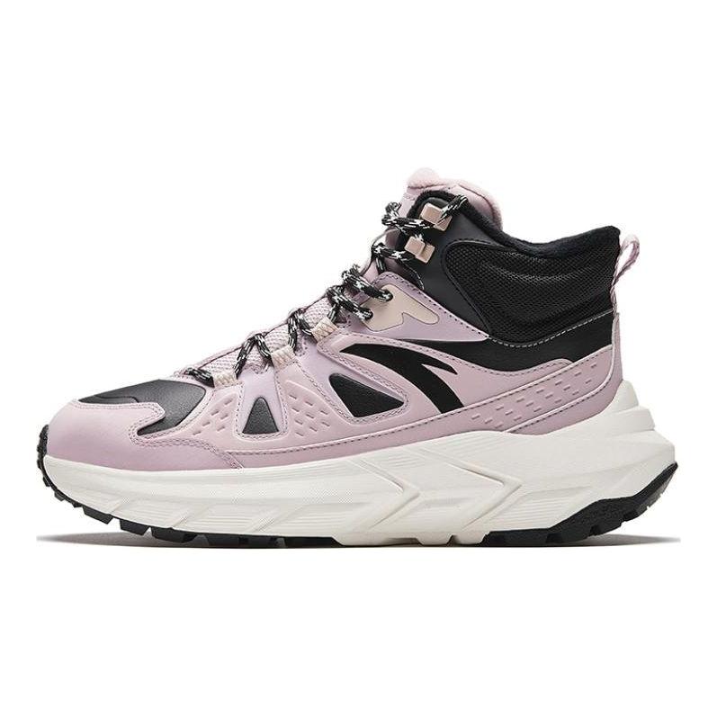 Anta Shock Absorbing Wear Resistant High Top Outdoor Functional Shoes Women Shoes Purple Black 122418982-5