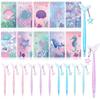 10 Sets Of Mermaid Mini Spiral Notebooks Mermaid Pen Set, Suitable For Pet Birthdays, Classrooms, School Reward Gifts, Prizes, Gift Bag Fillers