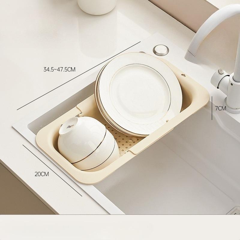 Countertop Drying Basket Expandable Sink Dish Drainer Basket Collapsible Kitchen Organizer for Dishes Produce Fruit