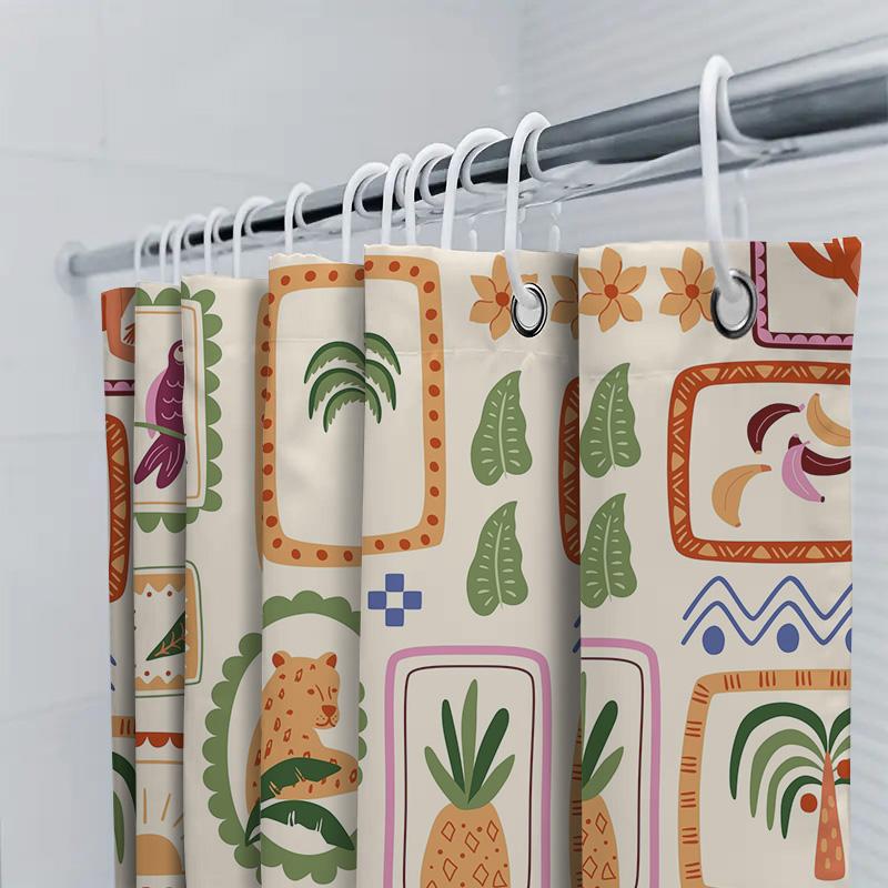 Decorative bathroom curtain with exotic animal print – perfect addition for your home décor!