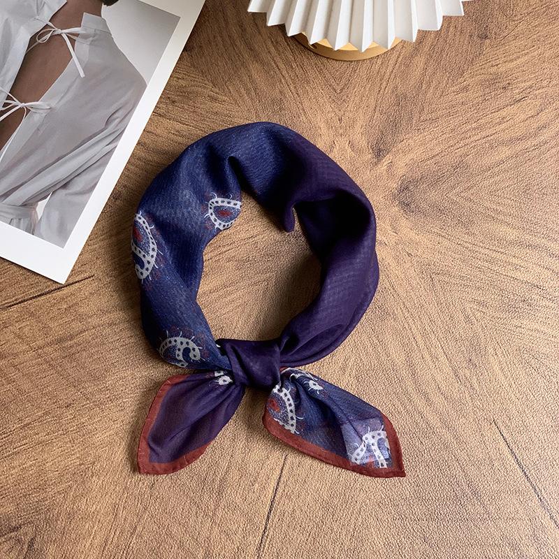 Silk Scarf Neck Small Square Scarf High Sense Summer New Thin Shirt Small Scarf Scarf Shawl Headscarf Headband