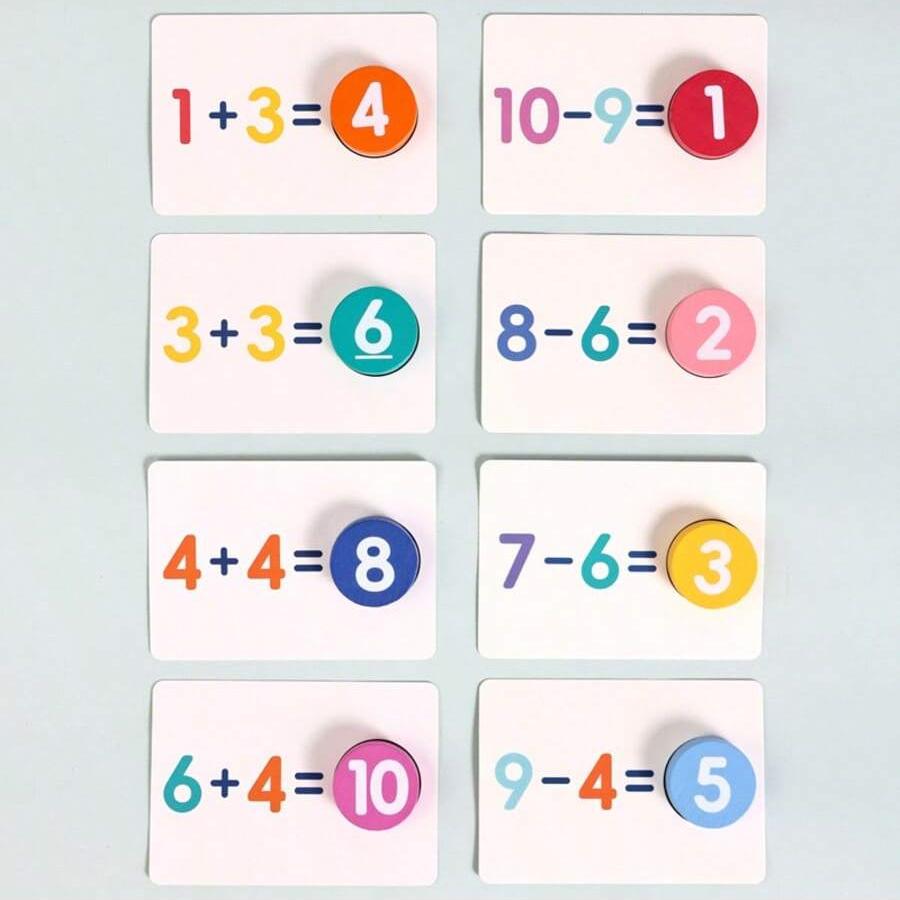 Non-Toxic Number Recognition Counting & Early Arithmetic Games For Toddlers  Addition And Subtraction Cards Math Learning Toys For Kids