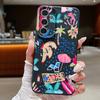 Cartoon Vacation Painting Case For Samsung Galaxy S25 Edge S24 Ultra S23 S22 Plus S21 FE S26 Ultra Leather Texture Silicone Cover