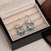 Blue Diamond Bubble Earrings Femininity Unique Design Stud Earrings Light Luxury Exquisite Fashion Earrings