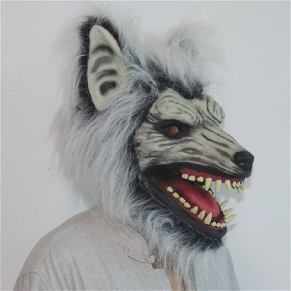 Maschera Testa di Lupo Luminosa con Artigli per Costume di Halloween e Cosplay