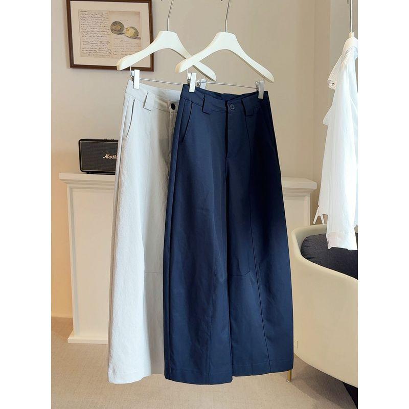 Pear-Shaped Body Casual Pants for Women 2025 Autumn New Korean Style Versatile High-Waisted Loose Slimming Wide-Leg Balloon Pants