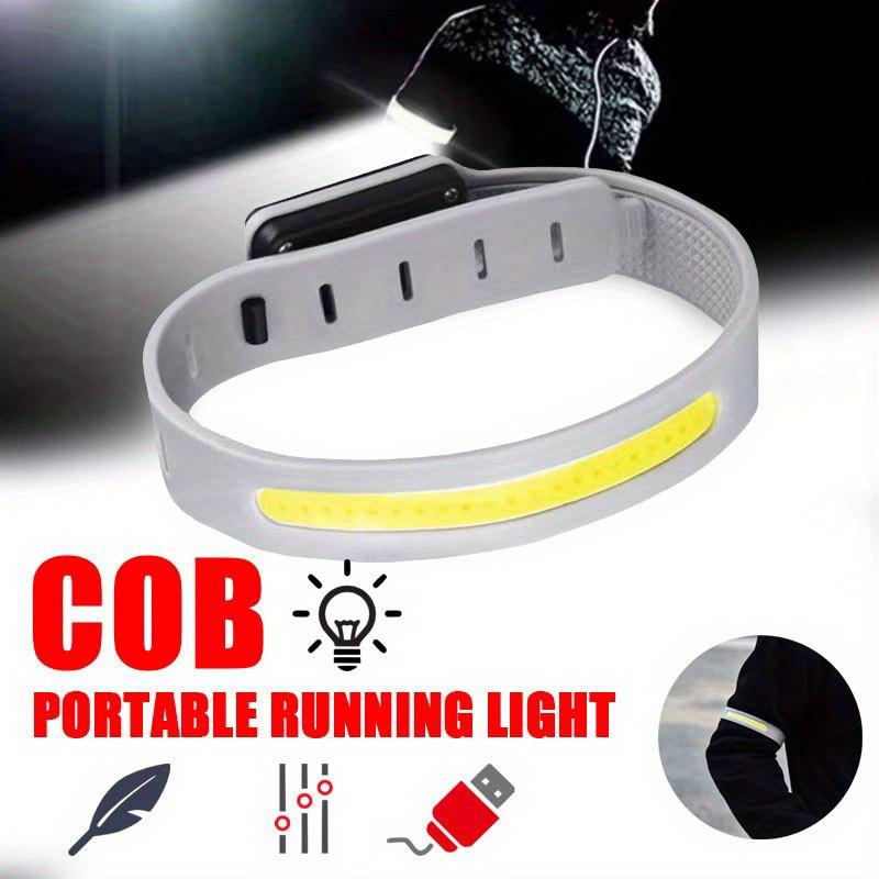 Ultra Light COB Running Wrist Light Charging Safety Wristband with One Click Operation,comfortable Rubber Strap,night Walking,cycling,jogging