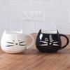 Cute Cat Ceramic Cup Cartoon Mug Black and White Pair of Cup Cat Cup Household Drinking Water Cup Coffee Cup Gift