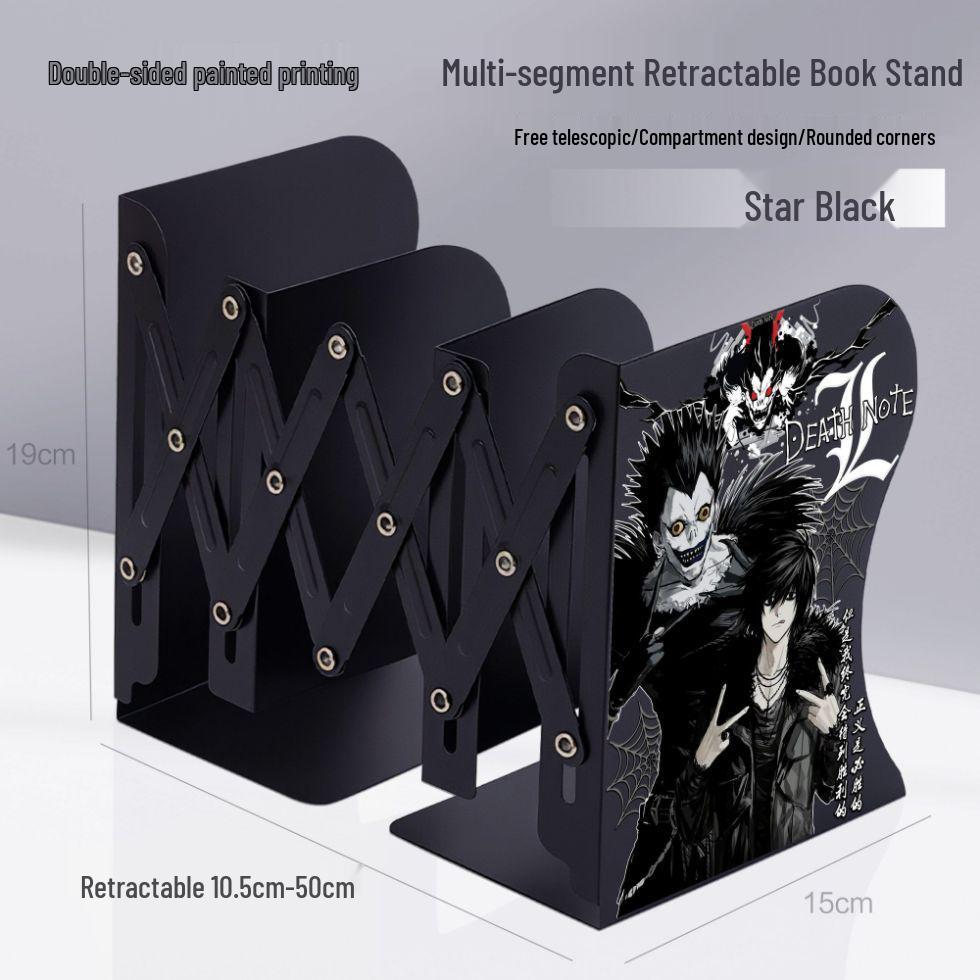Death Note Cute Cartoon Desktop Organizer: Retractable Folding Book Stand for Students