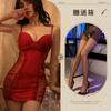 Nuovo set di intimo sexy gonna a sospensione in rete trasparente sexy push-up tentazione camicia da notte