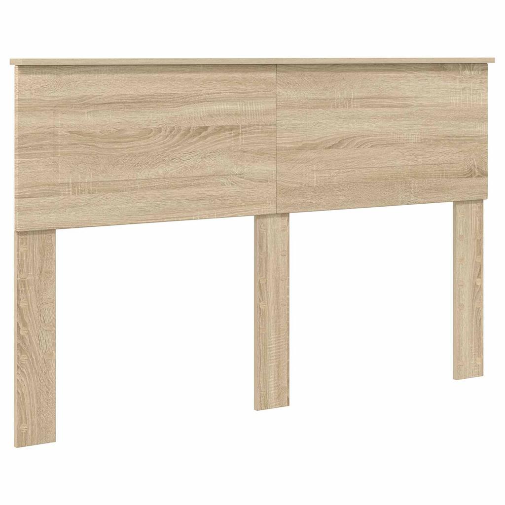 Bed Frame with Headboard Sonoma Oak Finish 140 x 200 cm Engineered Wood