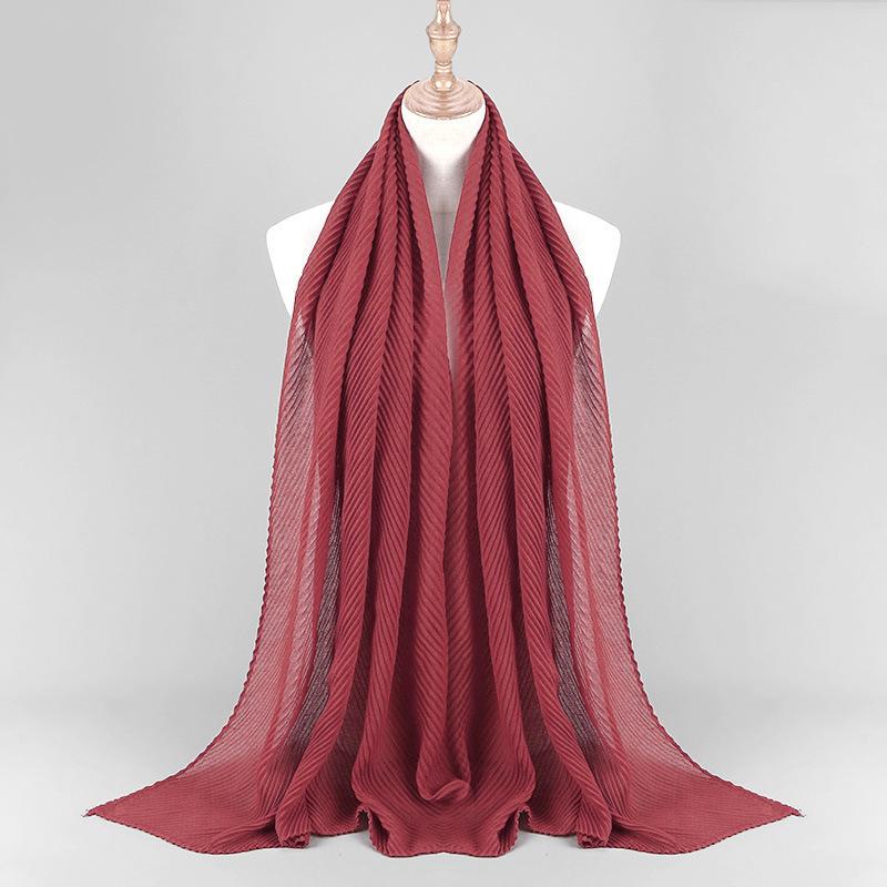 Women Plain Cotton Scarf Head Hijab Wrap Solid Full Cover-up Shawls Foulard Femme Headband Crinkle Muslim Hijabs Store 2024 NEW