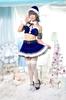 Clearstone SugarWhip Cosplay Christmas Lace Bustier Royal Santa, Blue, Women's