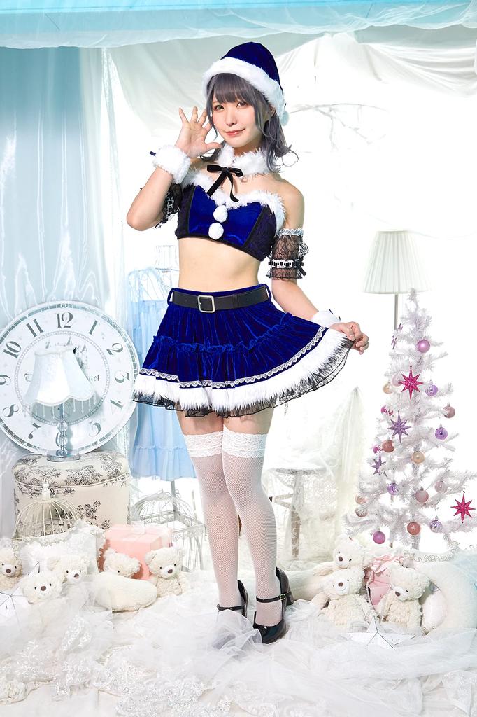 Clearstone SugarWhip Cosplay Christmas Lace Bustier Royal Santa, Blue, Women's