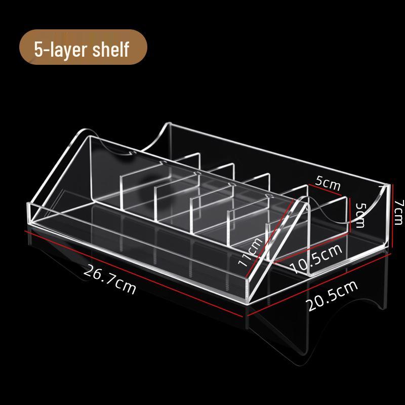 Acrylic Belt Display Rack with Compartments for Men s and Women s Accessories 5 Layers прозрачный