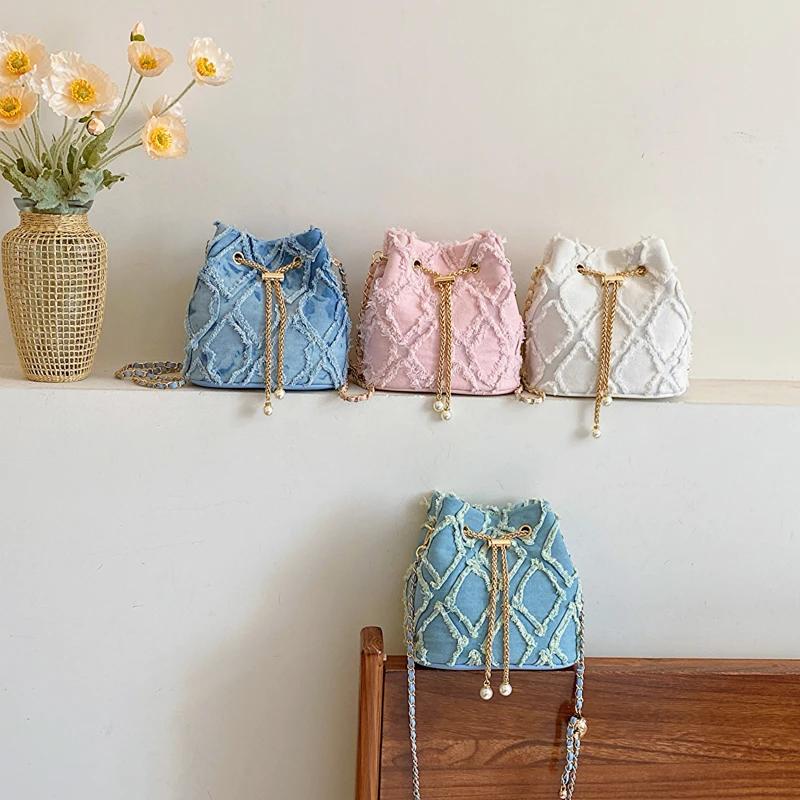 Niche Design damska torba typu crossbody uniwersalna tkanina kwiatowa unikatowa torba na ramię elegancka łańcuszek typu bucket