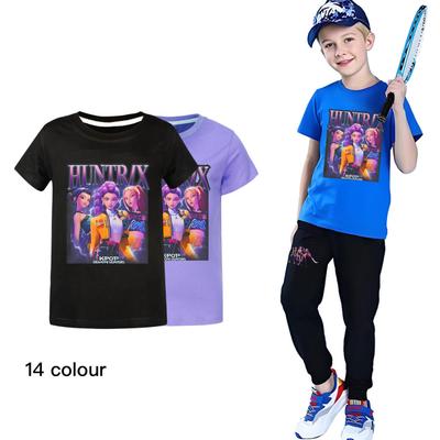 5029 Kids Girls Boys Rumi Mira Zoey Print Casual Cotton Short Sleeves T-Shirt