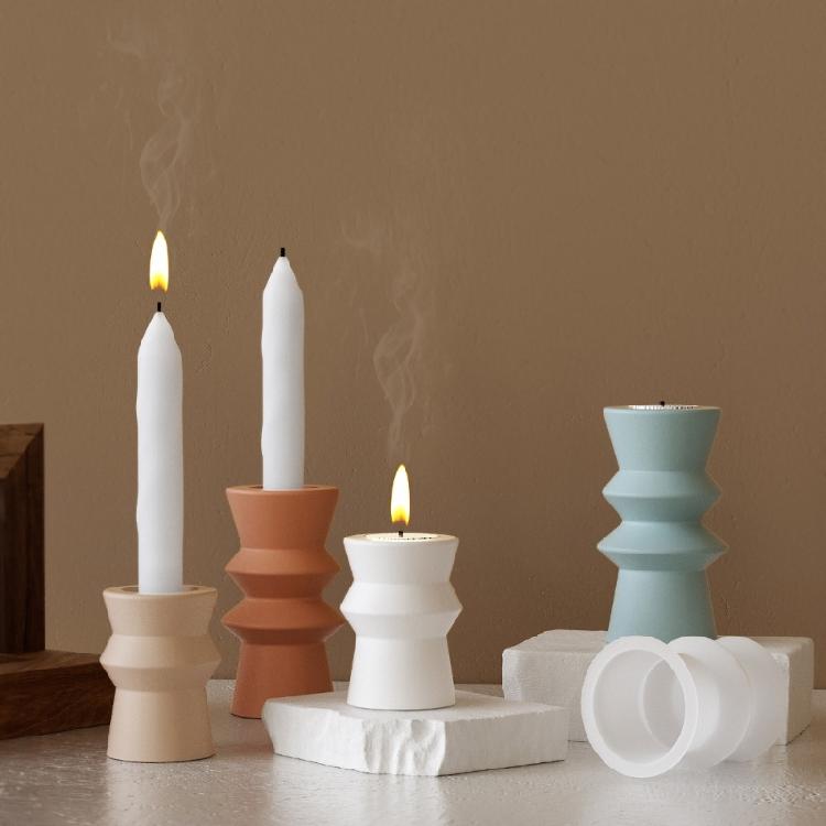 Silicone Handmade Molds Round Shape Craft Molds Candle Holder Molds Candle Stand Mold for Hand-Making Candle Holder