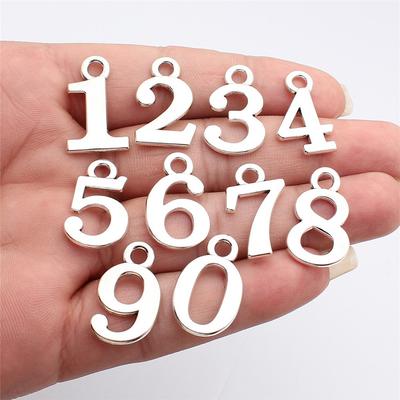 Nummerierte Anhänger Initialen 0-9 Charm Antik Bronze Zinklegierung Schmuckherstellung Zubehör Partner Stil Anhänger Bestseller