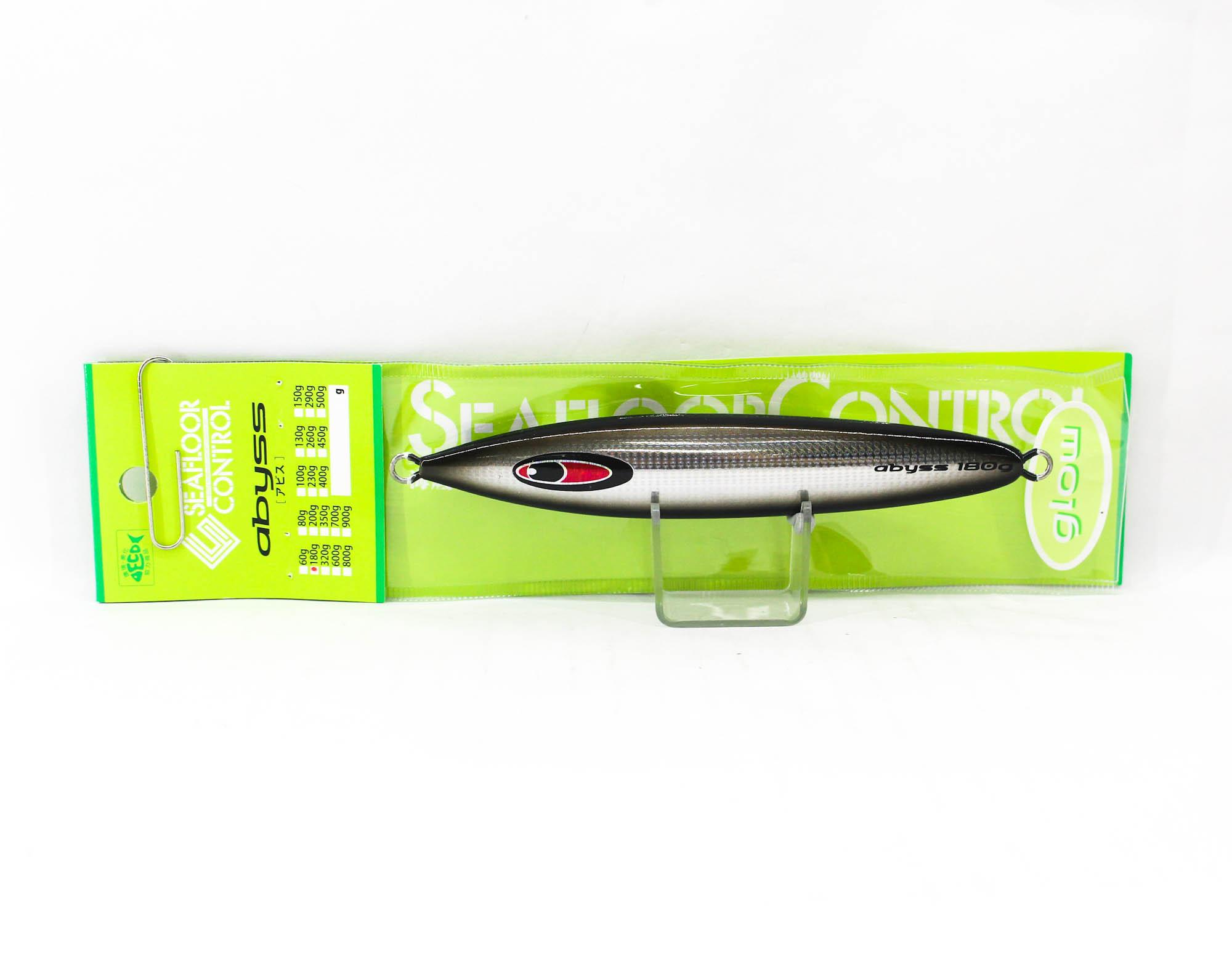 Seafloor Control Metal Jig Abyss 180 grams Silver Black Zebra Glow GR (9091)