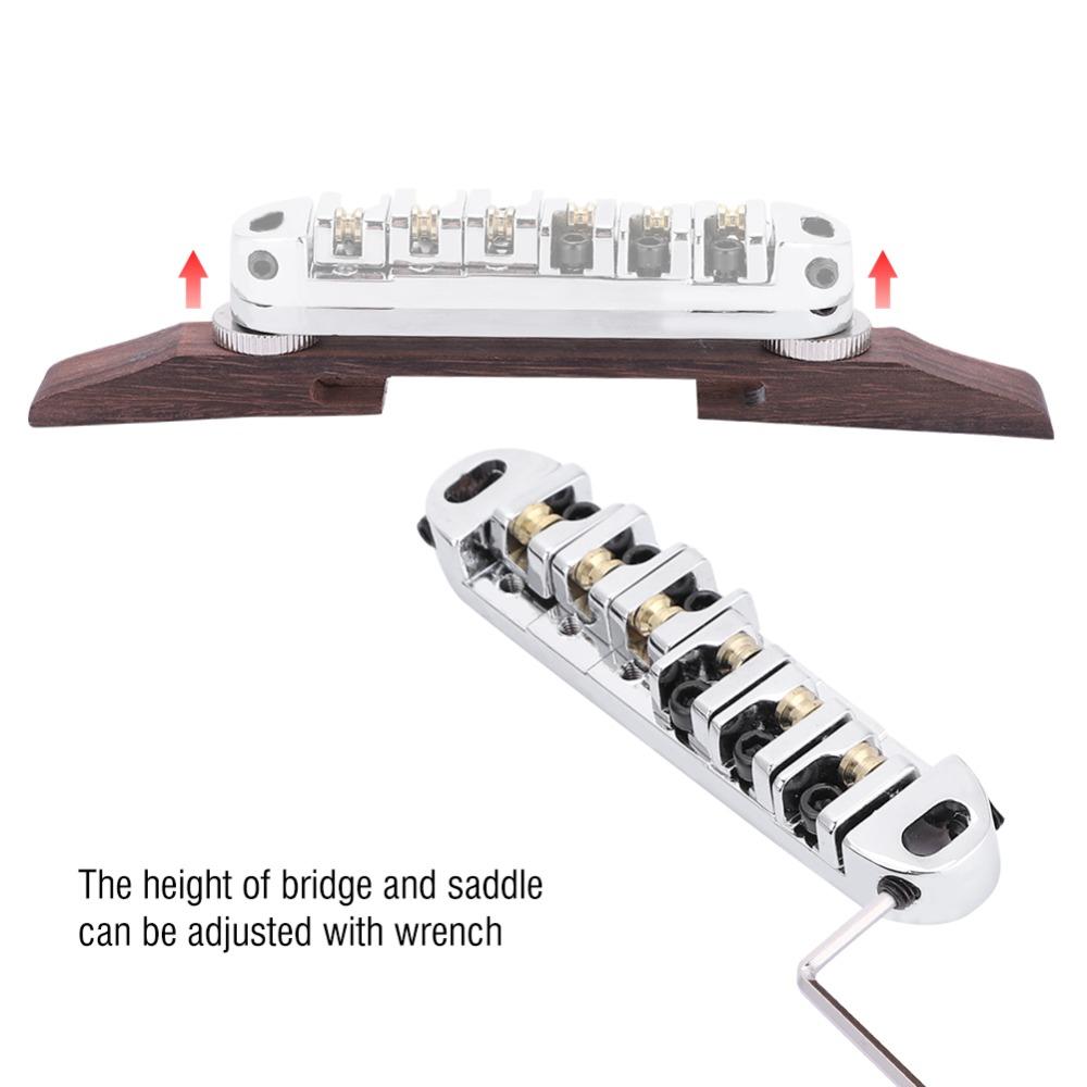 Silver Color Rosewood Bridge Wood And Metal Guitar Parts Guitar Saddles Guitar Bridge Guitar Parts