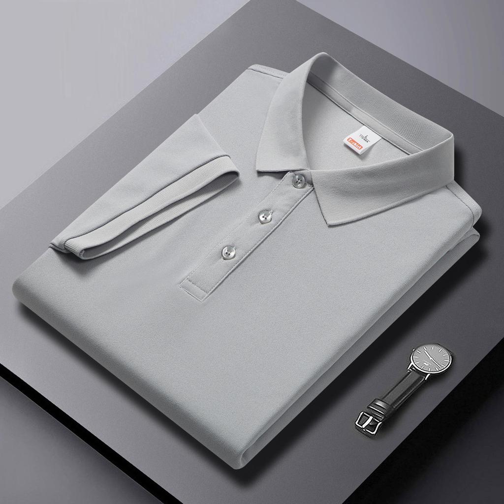 Solid Color High-End Polo Shirt Short-Sleeved T-shirt Printing Men and Women Lapel Clothes