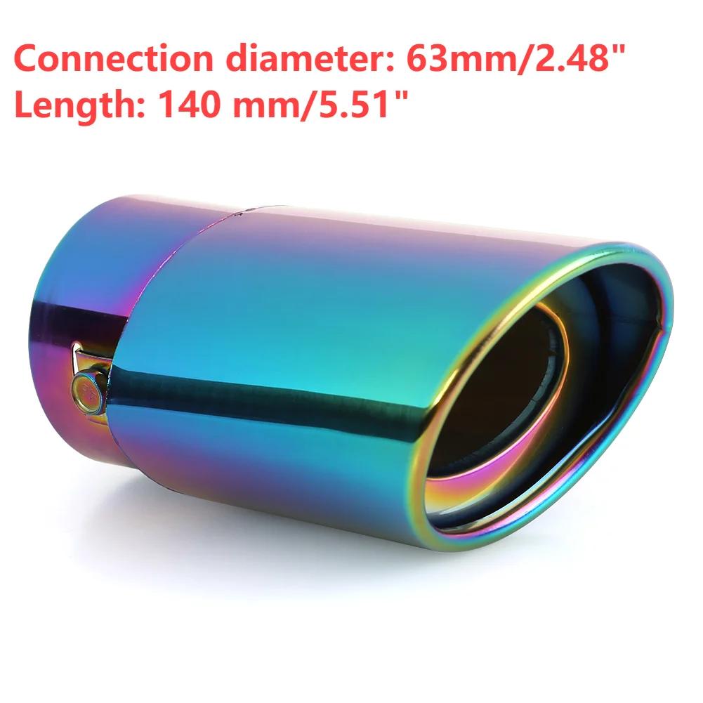 Car Decoration Single/Double Outlet Tail Pipe Car Styling Universal Car Exhaust Trim Muffler Pipe Tail Stainless Steel Curved