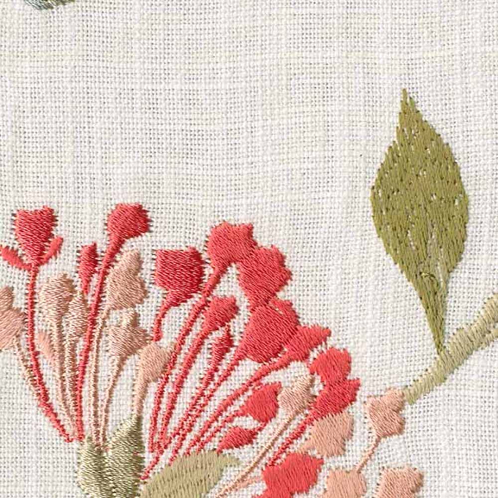 Sangetsu ELEGANCE Series Curtains with Floral Chemical Cycle Double Double 50cm Wide X 190cm Two SC8111 SD6 Linen-Blend Three-Dimensional Embroidery,