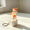Rechargeable Horned Horse Shape Keychain With Sound Light Effects Type C Charging Fidget Toy