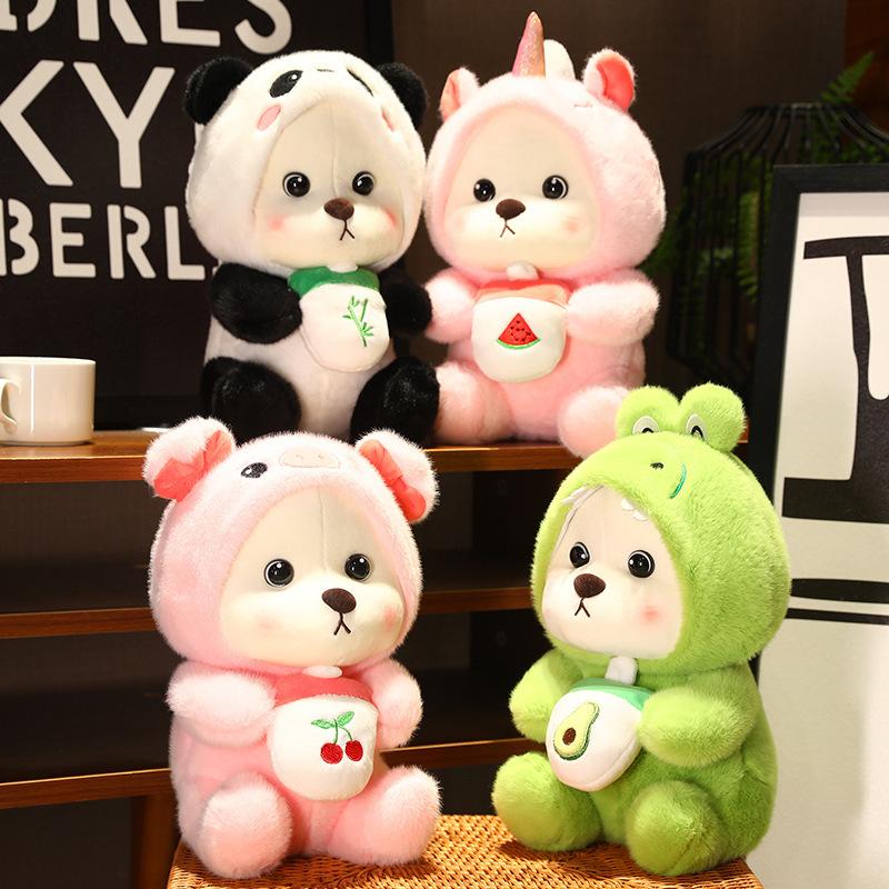 30cm Cute Unicorn Frog Panda Boba Tea Plush Toy Soft Stuffed Animal Doll for Girls Birthday Gift