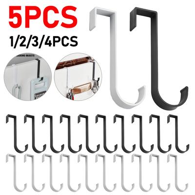 Over The Door Cabinet Hook Free Punching Towel Clothes Hanger Z Shape Back Cabinet Door Hook Resistant Cabinet Cupboard Hook