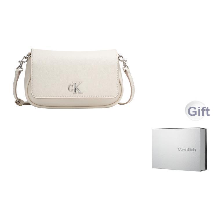 Calvin Klein Ss25 Metal Letter Chain Shoulder Bag Women Shoulder Bag Milk-White 4K3034G-67U