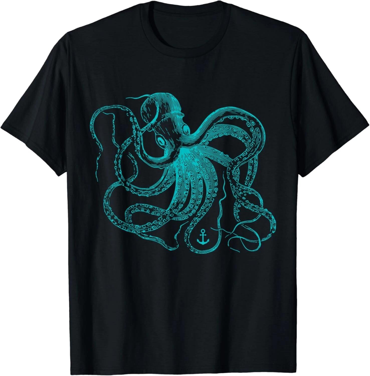 

Octopus Shirt Cool Vintage Marine Biologist Ocean Sea Life 2 Gift Unisex T-Shirt 2XL