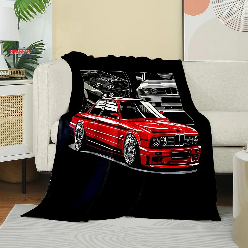 Druk 3D Marzenie Samochód Wyścigowy Flanelowy Koc Artystyczny Kocyk Sofa Pokrycie Łóżka Cztery Pory Roku Miękki Puszysty Kołdra Koc Rekreacja na Zewnątrz Drzemka