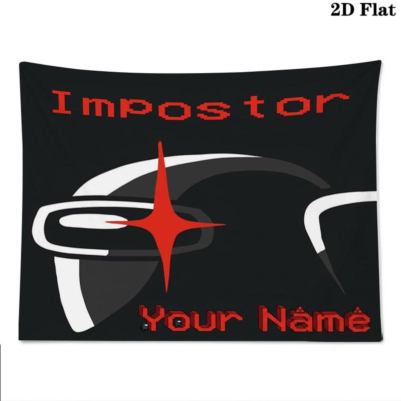 Among Us Custom Name Wall Tapestry Aesthetic Wall Hanging Printed Fabric Blanket Decorative Tapestries for Bedroom Living Room Home Decor