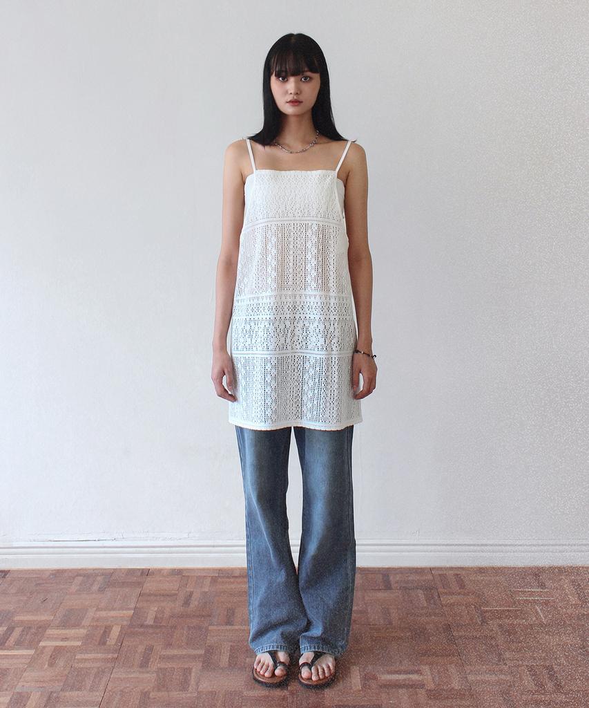 RUBATI Marrakech Crochet Lace Apron Dress_White