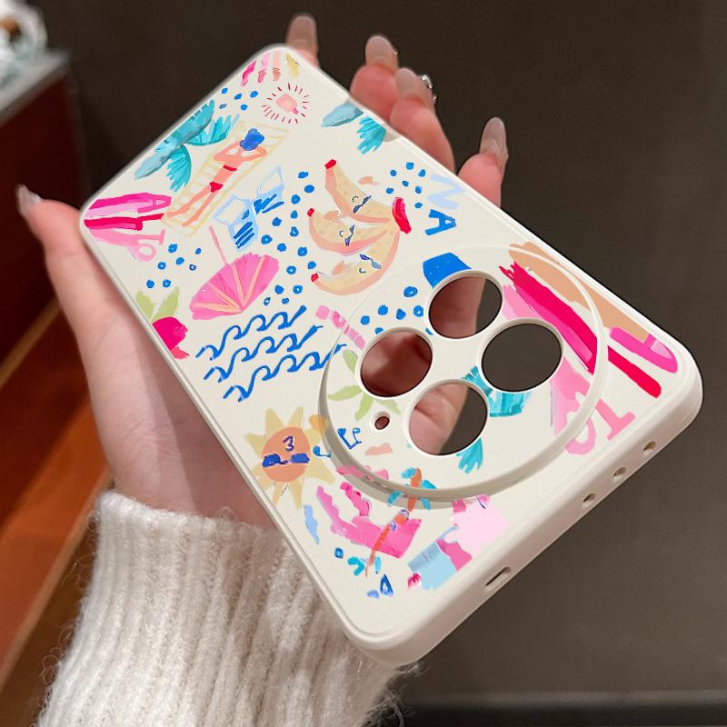 Case For OnePlus 15 13 13T 12 Cartoon Vacation Painting Shockproof Bumper Soft Silicone Cover For Oneplus Nord 5 13R 12R 11R 5G
