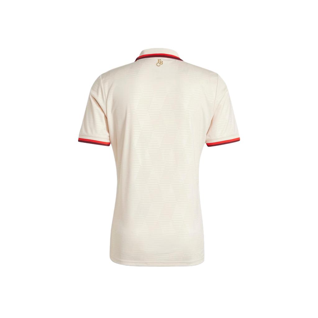 Adidas Originals SS24 24/25 Third Jersey FC Bayern Series Letter Casual Short Sleeve Retro Football Shirt Men Tops Beige IZ3129