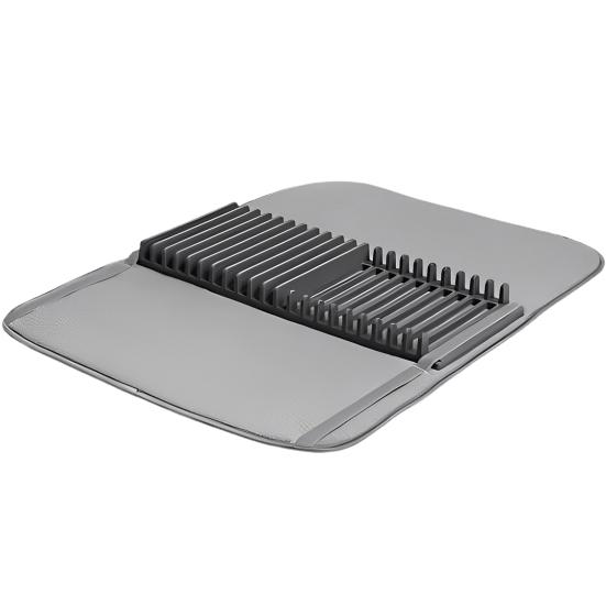 

Dish Drying Mat Heat Insulation Super Water Absorption Foldable No Odor Reusable Drain Large Capacity Detachable Pot темно-серого