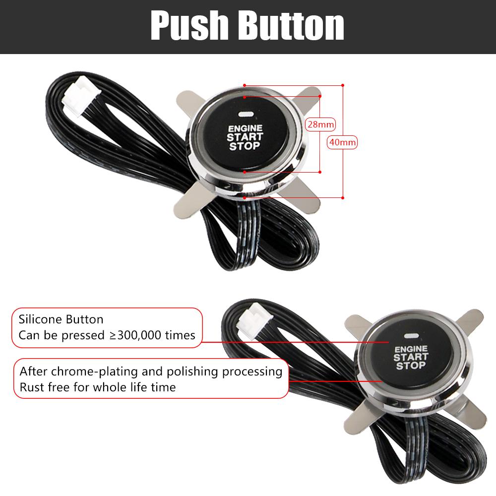 Universal Remote Start Kit Smartphone Control Car Start Stop Keyless Entry System One-button Start Push Systems