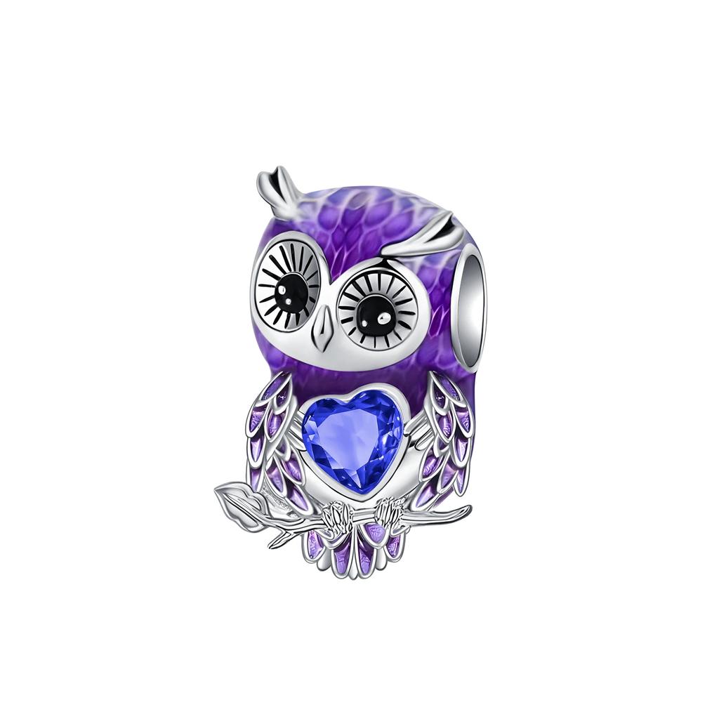 Copper Owl Graduation Hat Charms Bead Girl Luggage Pendants Safety Chain Fit Bangle Bracelet Diy Jewelry Marking