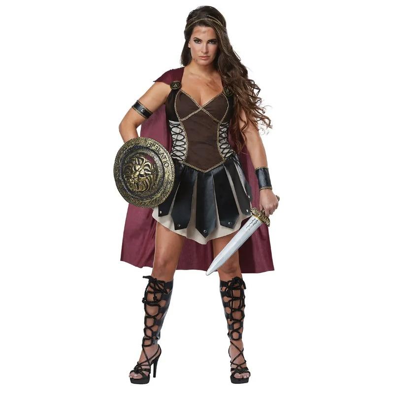 Halloween Mittelalterliche Krieger Xena Kostüm Damen Römische Prinzessin Spartaner Gladiator Soldat Cosplay Kostüm