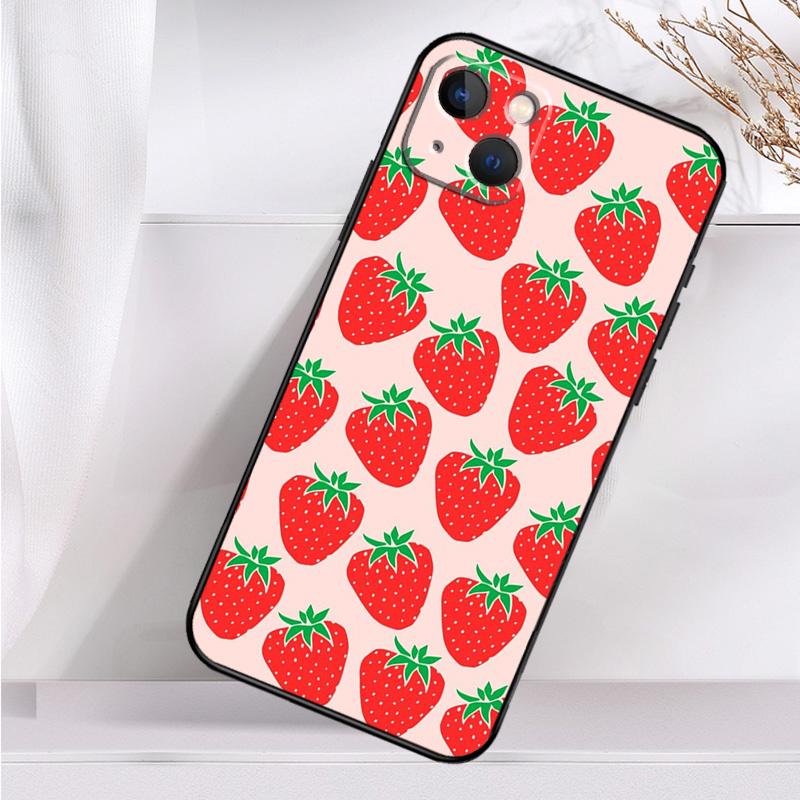 Cute Strawberry Shockproof Case For iPhone 17 11 14 15 16 Pro Max Plus 12 13 Mini 16e 17 Air Phone Cover