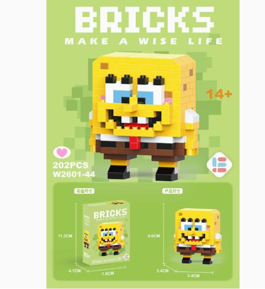 Anime Princess Building Blocks Stitch Mickey Mouse Mini Action Toy Figures Blocks Toys Bricks Assemble Toys Kids Gifts