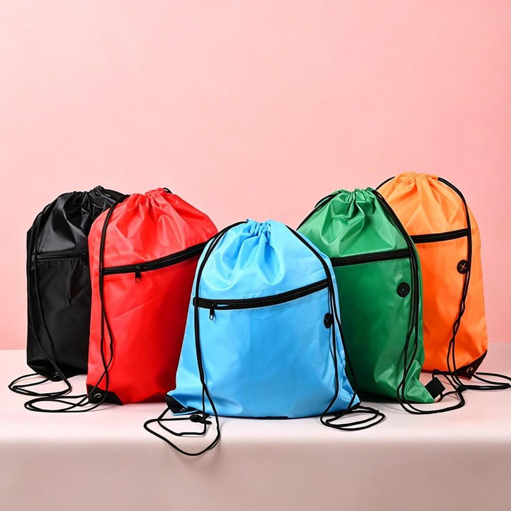 Colorful Polyester Drawstring Sports Backpack with Logo